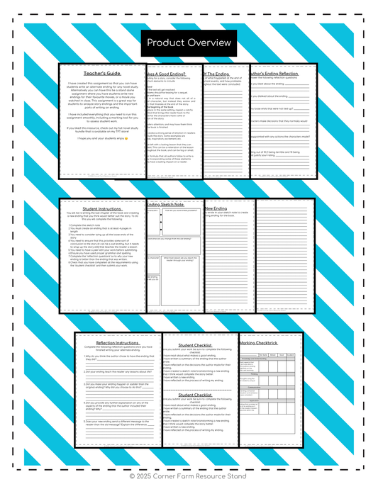 Alternate Ending Creative Writing Any Book Novel Study Assignment