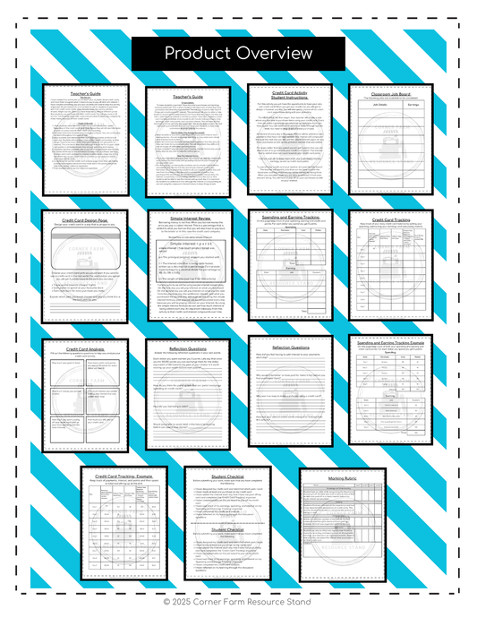 Credit Card Class Activity - Grade 7/8 Financial Literacy (Credit cards, debt, and interest)