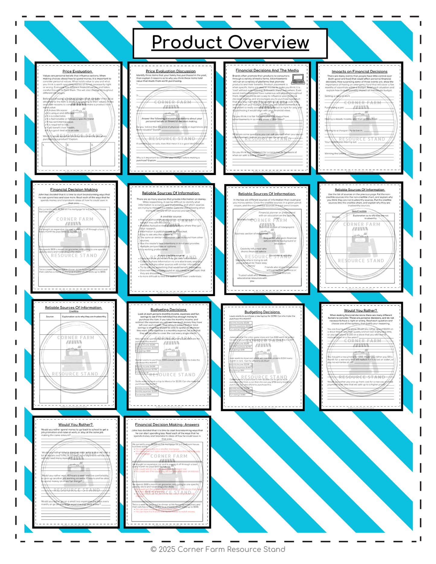 Making Financial Decisions (Money Math worksheets) Gr. 5/6