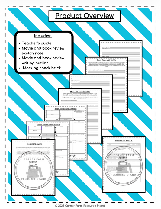 Movie and Book Review Assignment Opinion Writing Lesson Grade 7/8