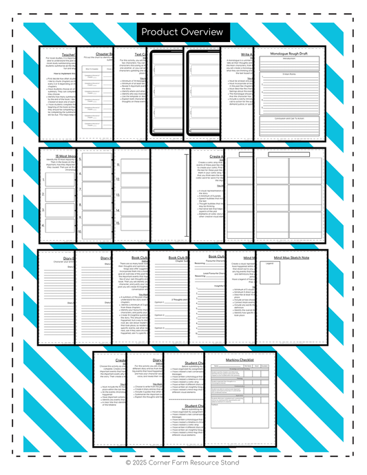 Summarizing Any Book Novel Study Assignment (Grade 7/8) Marking Tools Included