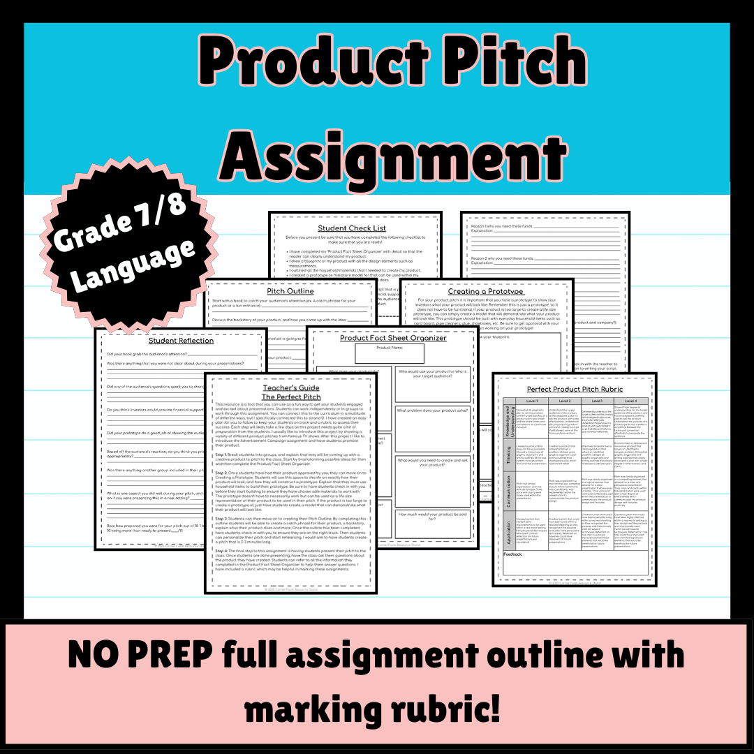 Product Pitch Persuasive Writing Assignment